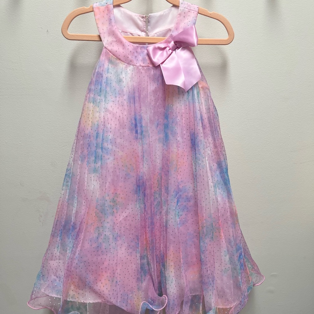 Pink and blue twirl dress